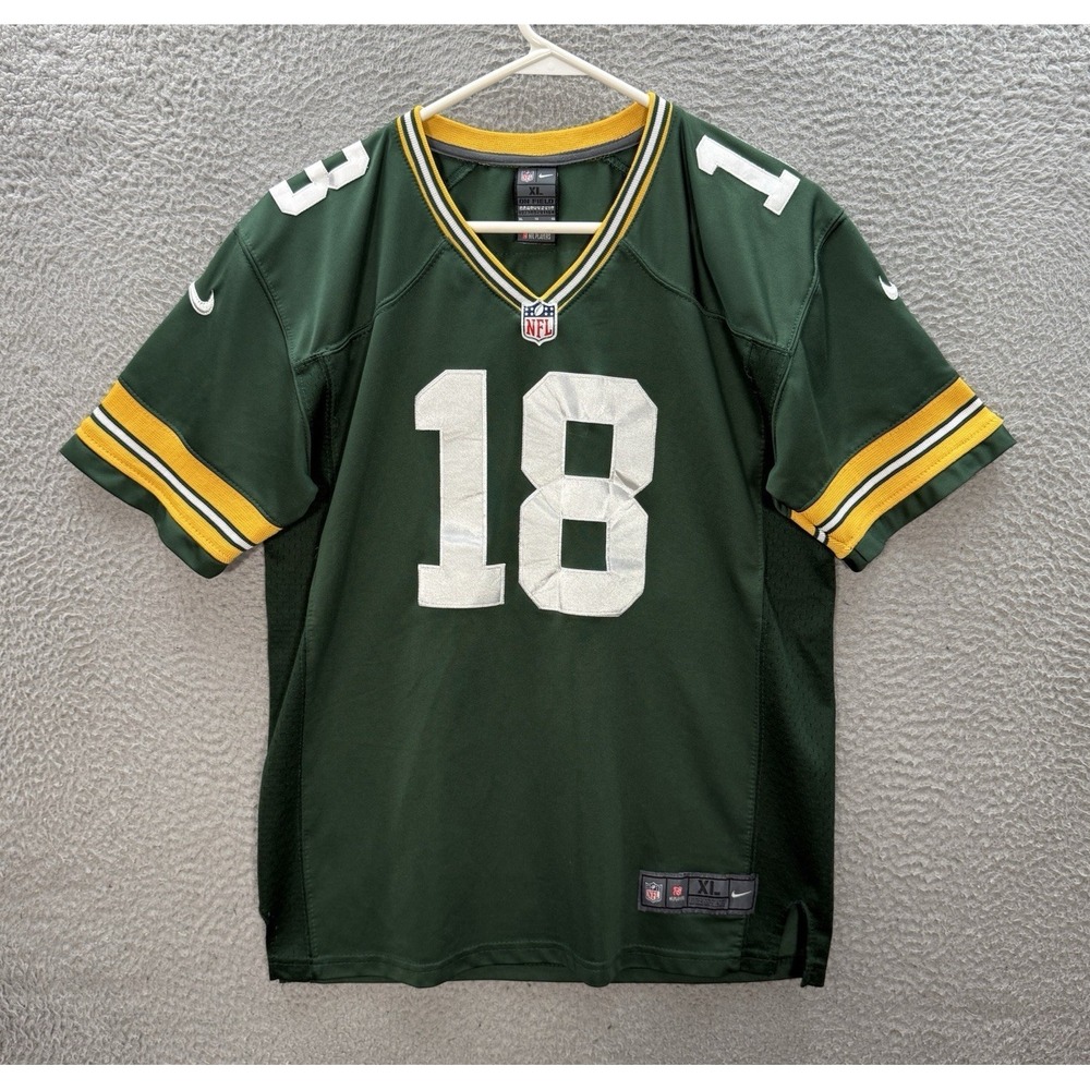 Green Bay Packers Jersey Boys XL Green Randall Cobb‎ #18 Nike On Field Stitched